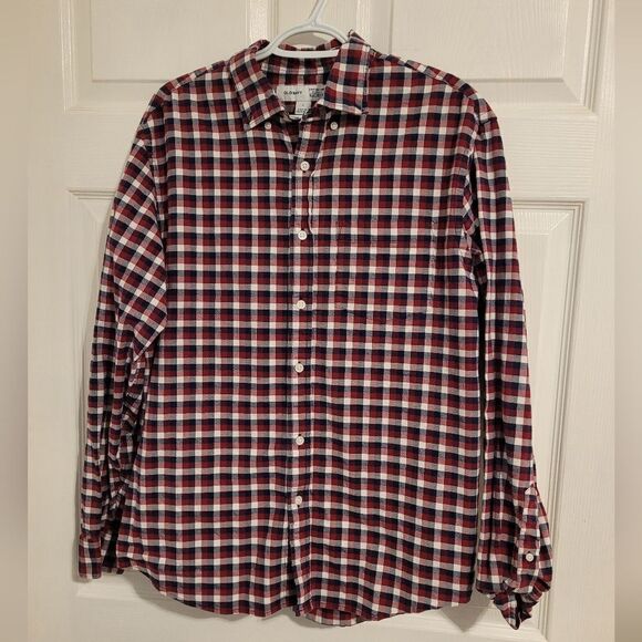 Old Navy men's plaid long sleeve button up shirt - Picture 1 of 4